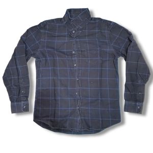 Old Navy Slim-Fit Plaid Flannel Shirt Black/Blue Size L